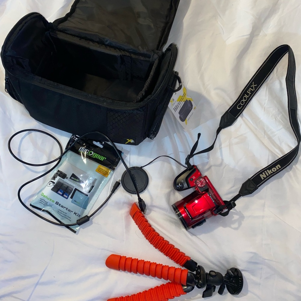 Used Nikon Coolpix B500 Digital Point & Shoot Camera, Red E